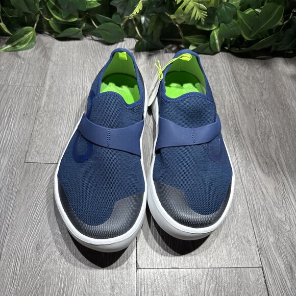 OOFOS OOmg Low Mesh Recovery Shoe Comfort Slip On White Navy Mens Size 8.5 NWT main image 6